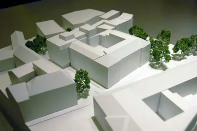 Architekturmodell des Projekts Luitpoldblock in München